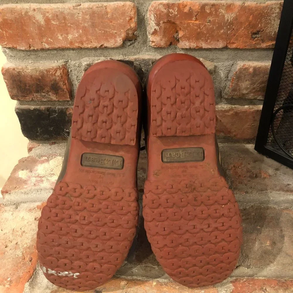 L L Bean Duck Boots Brown Bison Leather Ankle Lace Up Size 6 Medium